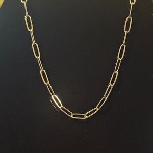 Elegant Paperclip Style Silver Chain Necklace